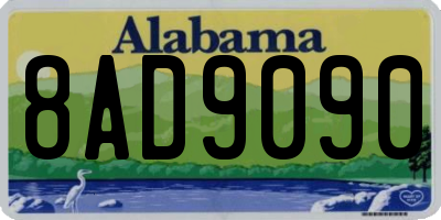 AL license plate 8AD9090