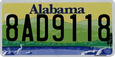 AL license plate 8AD9118