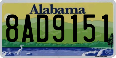 AL license plate 8AD9151