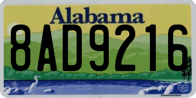 AL license plate 8AD9216