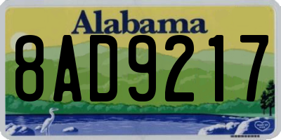 AL license plate 8AD9217