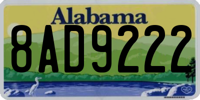 AL license plate 8AD9222