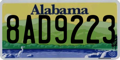 AL license plate 8AD9223