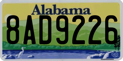 AL license plate 8AD9226