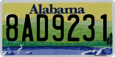 AL license plate 8AD9231