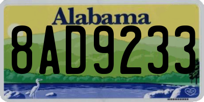 AL license plate 8AD9233