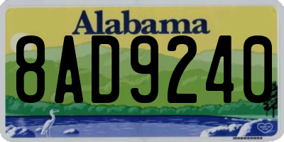 AL license plate 8AD9240
