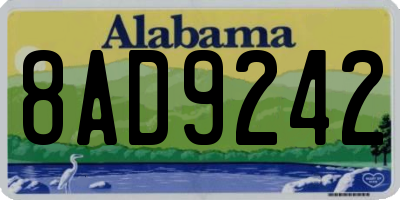 AL license plate 8AD9242