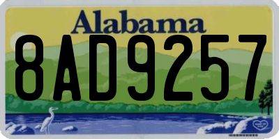 AL license plate 8AD9257