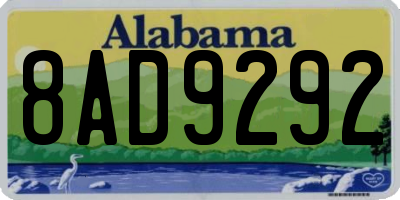 AL license plate 8AD9292