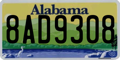AL license plate 8AD9308