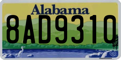 AL license plate 8AD9310