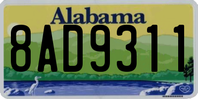 AL license plate 8AD9311
