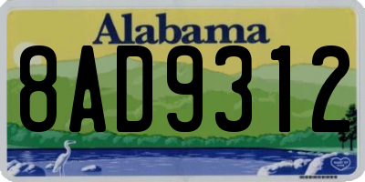 AL license plate 8AD9312