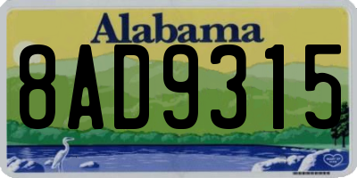 AL license plate 8AD9315