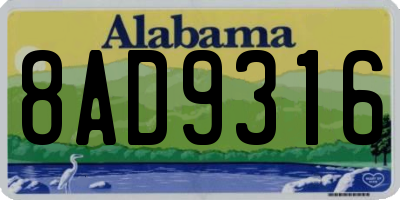 AL license plate 8AD9316