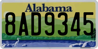 AL license plate 8AD9345