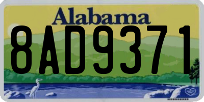 AL license plate 8AD9371