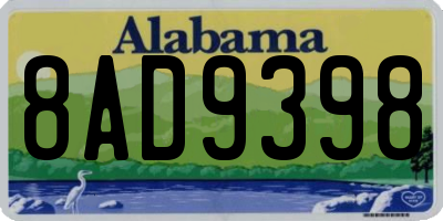 AL license plate 8AD9398