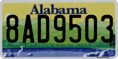 AL license plate 8AD9503