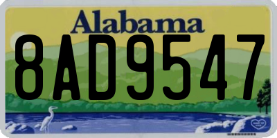 AL license plate 8AD9547
