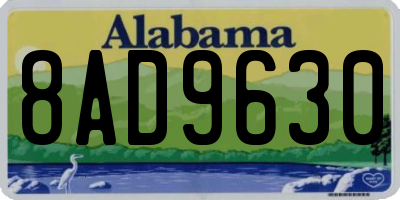 AL license plate 8AD9630