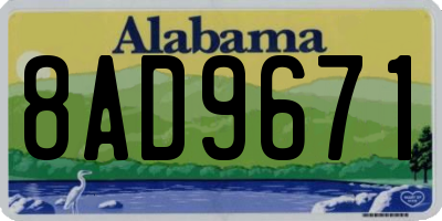 AL license plate 8AD9671