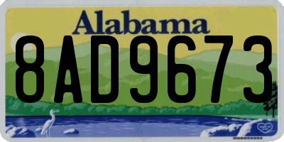 AL license plate 8AD9673