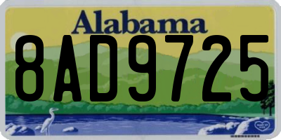 AL license plate 8AD9725