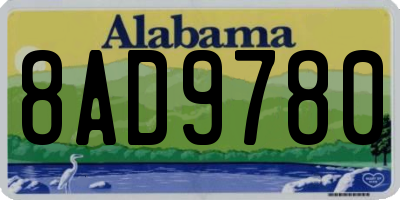 AL license plate 8AD9780