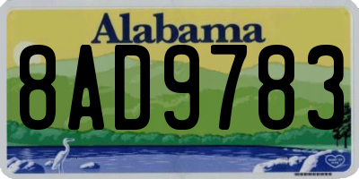 AL license plate 8AD9783