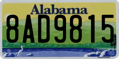 AL license plate 8AD9815