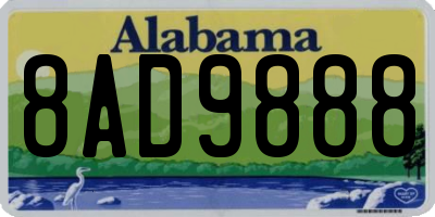 AL license plate 8AD9888
