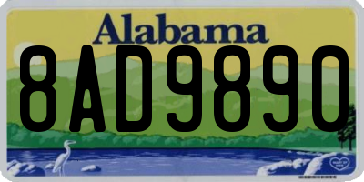 AL license plate 8AD9890