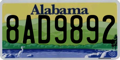 AL license plate 8AD9892