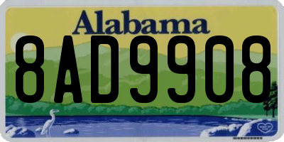 AL license plate 8AD9908