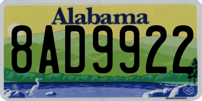 AL license plate 8AD9922