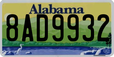 AL license plate 8AD9932
