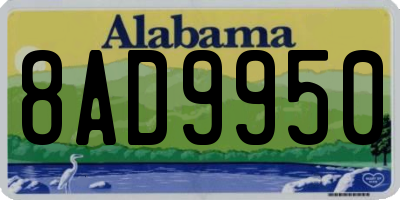 AL license plate 8AD9950