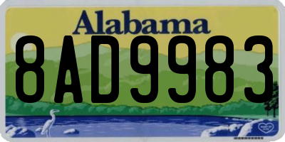 AL license plate 8AD9983