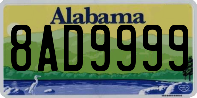 AL license plate 8AD9999