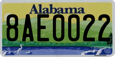 AL license plate 8AE0022