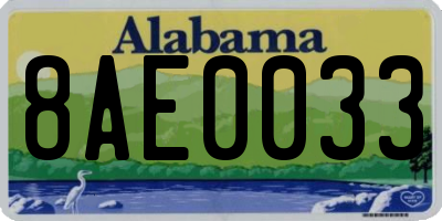 AL license plate 8AE0033
