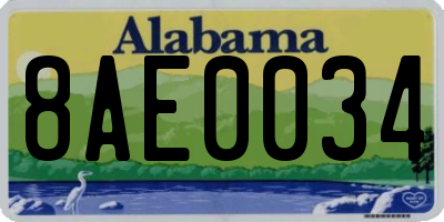 AL license plate 8AE0034