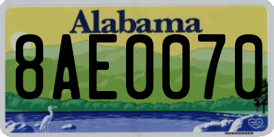 AL license plate 8AE0070