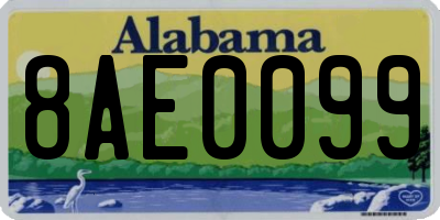 AL license plate 8AE0099
