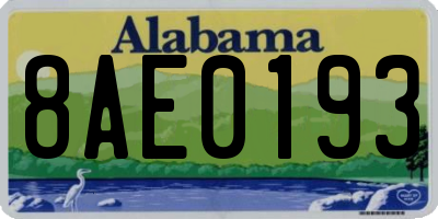 AL license plate 8AE0193