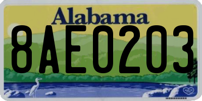 AL license plate 8AE0203
