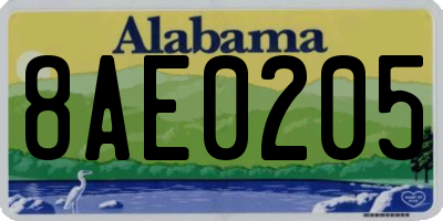 AL license plate 8AE0205