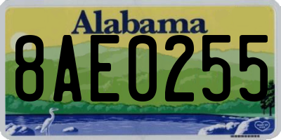 AL license plate 8AE0255